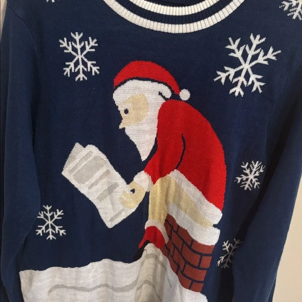 Original Tipsy Elves Men Size medium Santa Chimney Toilet Acrylic Ugly Sweater